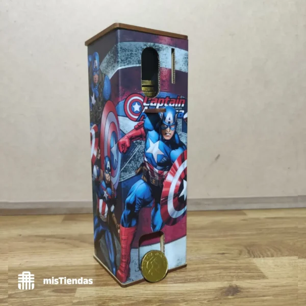 ALCANCÍA MONEDAS DE CHOCOLATE CAPITAN AMERICA