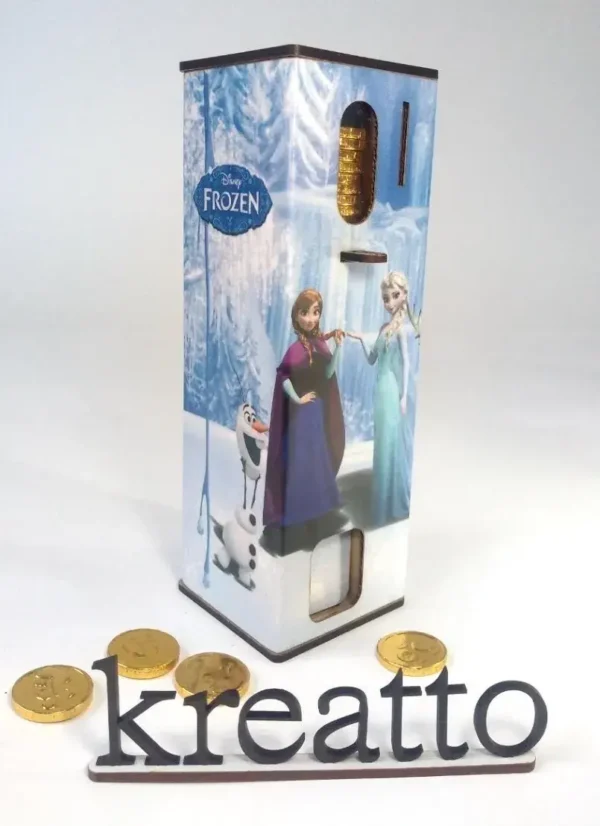 Frozen alcancia monedas chocolate juguete